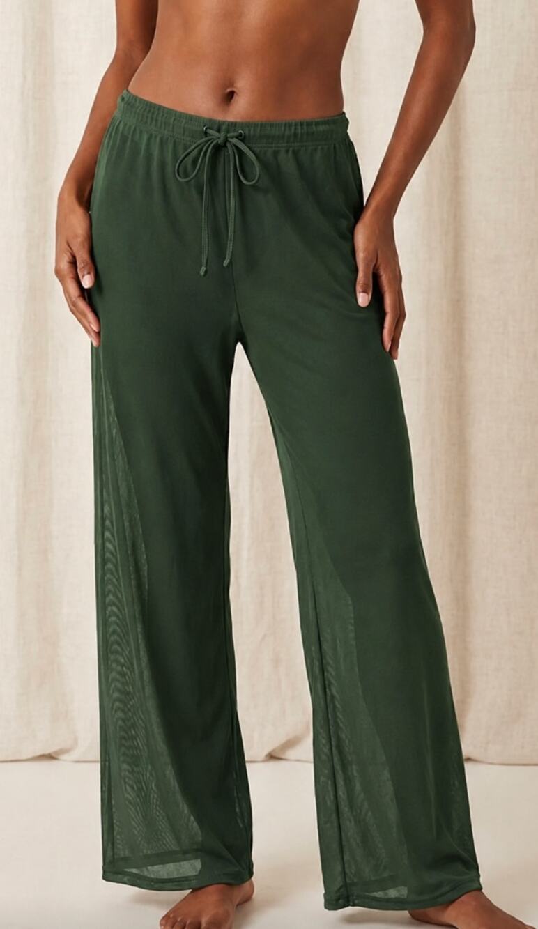 TINIBIKINI Green Mesh Cover-Up Pants - Size L